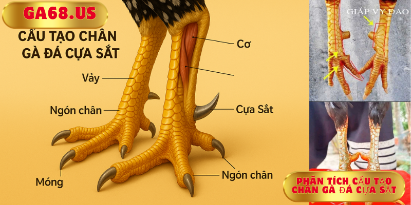 Phân tích cấu tạo chân gà đá cựa sắt Phân tích cấu tạo chân gà đá cựa sắt